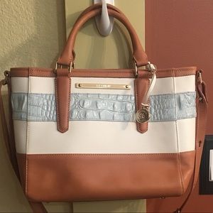 BRAHMIN AUTHENTIC LEATHER CROC EMBOSSED PURSE NWOT